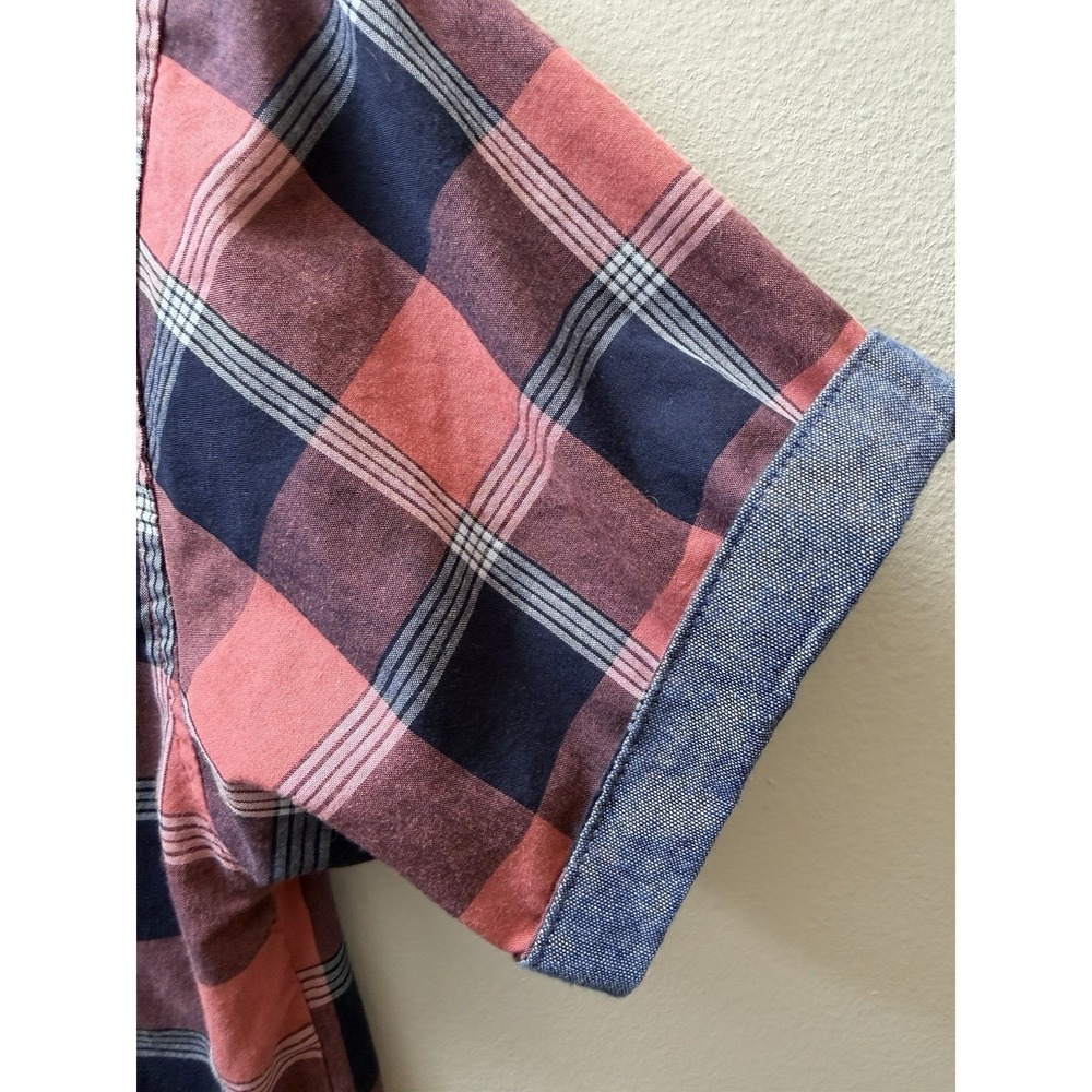 Ben Sherman‎ Boys SS Plaid Shirt Red/Blue Button Up Size 14-16 - Picture 3 of 8